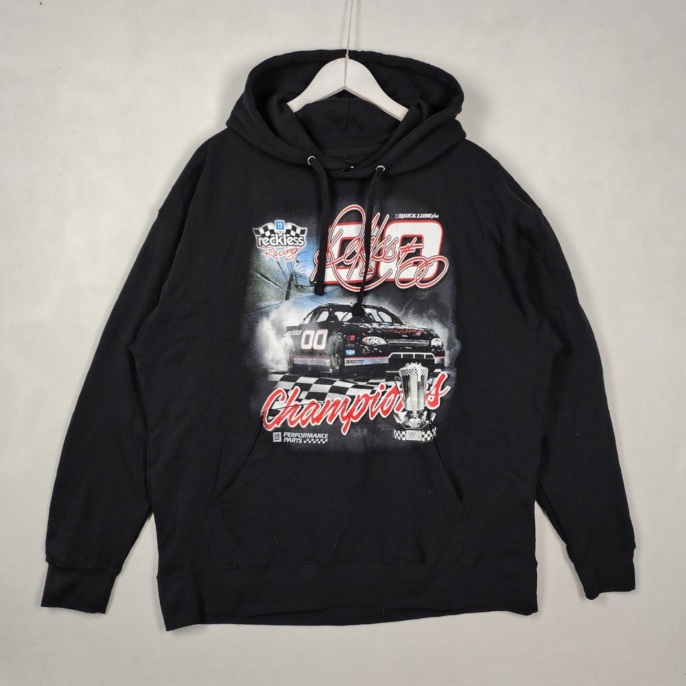 Young & Reckless Racing Champions Graphic Hoodie Black XL NASCAR Style Pullover